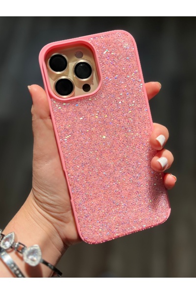 Caseji iPhone 16 Pro Max Uyumlu Parlayan Gerçek Işıldayan Taşlı Kenarları Yum...
