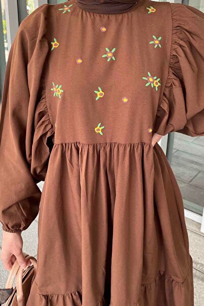 lamelif Καλοκαιρινό φόρεμα Bitter Brown Elica