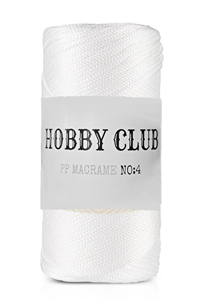 hobby club Premium 200 gram Polyester Makrome Ipi 001 Beyaz 2 Mm - 230 Metre