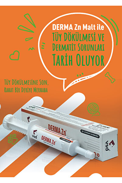 vsd DERMA ZN 30ml Malt Kediler için Tüy Dökülme Engelleyici