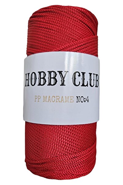 hobby club Premium 200 gram Polyester Makrome Ipi 100 Kırmızı 2 Mm - 230 Metre