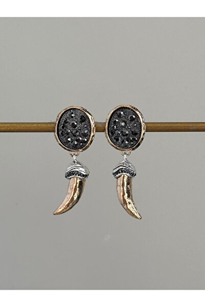 Serenity Atelier Yeni Sezon Zirkon Taş Detaylı Gold Eskitme Biber Küpe (6cm)