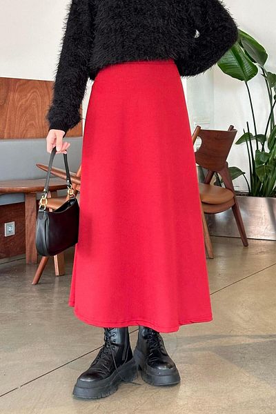 lamelif Fusta evazată Burgundy