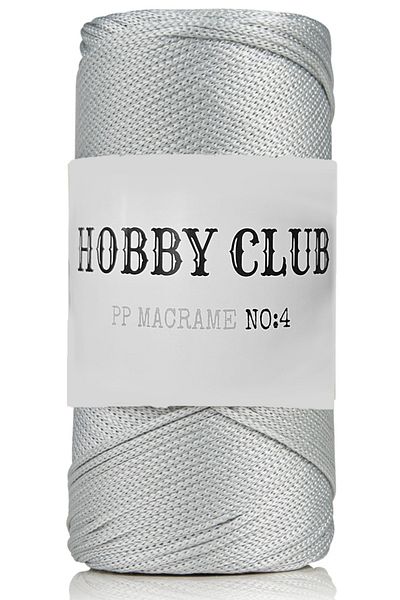 hobby club Premium Polyester Macrame - Σχοινί ανοιχτό γκρι, 2 mm, 230 μέτρα