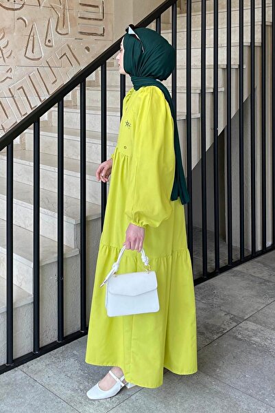 lamelif Καλοκαιρινό φόρεμα Elica με λιπαρά πράσινα