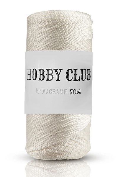 hobby club Premium 200 γραμμάρια Πολυεστέρας Μακραμέ Σχοινί 010 Κόκκαλο 2 mm - 230 μέτρα