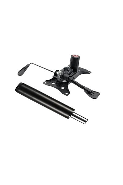 Depox Set de discuri de echilibru metalice, 25 cm x 15 cm și cilindru cu piston, gaz, pentru scaune de birou, negre, 35 cm
