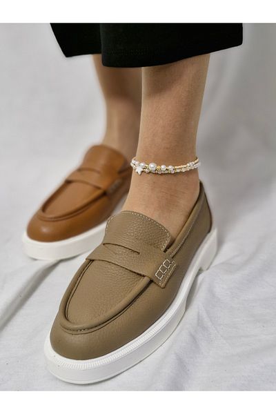 aayak&kabımofficial Genuine Leather Stylish and Comfortable Women's Loafer Shoes Comfortable and Elegant Choice for Daily Wear