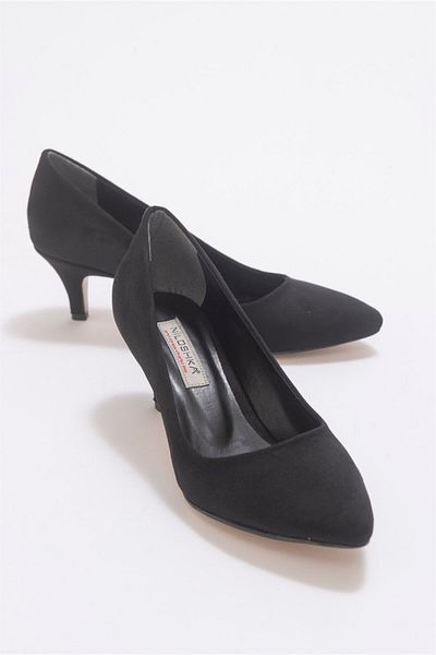Niloshka Stiletto din piele întoarsă neagră Petra