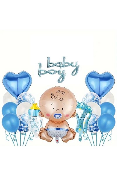 DÜVENCİ TİCARET مجموعة رقائق وبالونات لتحديد الجنس - طفلة وطفلة