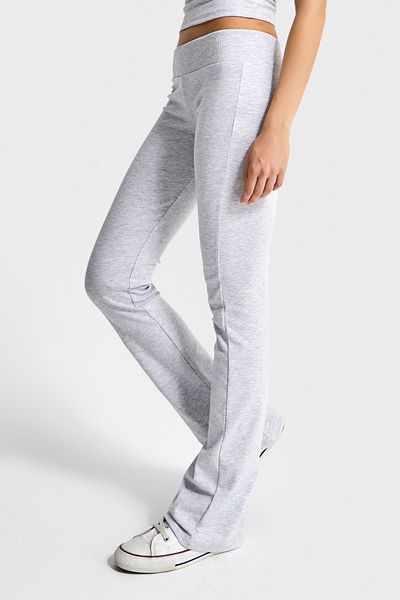 its basic Women's Gray Melange Color S5-107 Slim Fit Super Stretch Fabric Flare Fit Pants