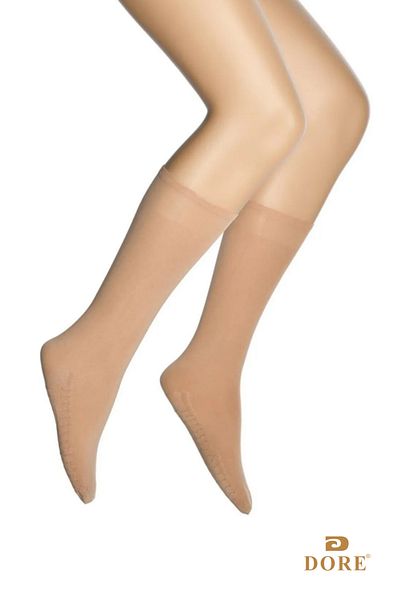 Dore Original Women's 2 Pairs Premium Massage Socks Below Knee 1St Quality Super Stretchy Socks - Skin Color