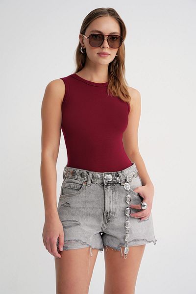 Mixray 2012 Women's Slim Fit Basic Tank Top Claret Red