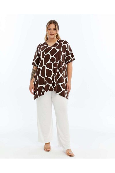 THE CABIN Γυναικείο Σετ Κάτω και Μπλουζάκι Plus Size