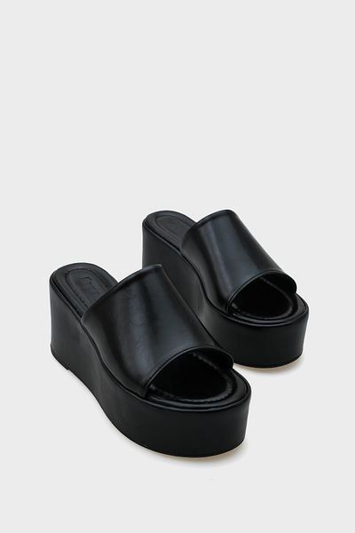 Capone Outfitters Papuci de damă Marry Platform din piele de căprioară
