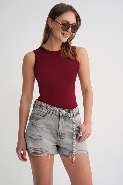 Mixray 2012 Women's Slim Fit Basic Tank Top Claret Red