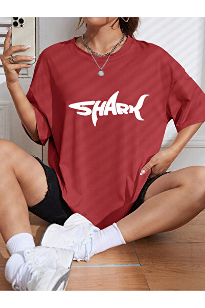 YRN COLLECTION Tricou unisex pentru femei/bărbați, color rechin, imprimat la ...