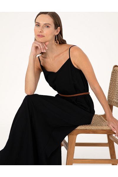 Pierre Cardin Black Regular Fit Woven Dress 50311530 -Vr046
