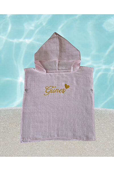 sevilleatelier %100 Pamuk Müslin Kapşonlu Plaj Çocuk Bebek Panço Bornoz, 0-1 ...