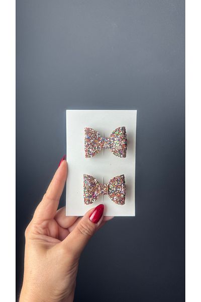 Toka Perisi Baby Powder Mix Glitter Shimmer Bow Clip Buckle