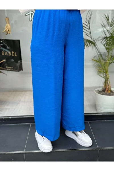 Invee Saks Blue Women's Cazz Pants - Wide Leg
