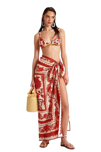 CUPSEA Women's Long Rose Patterned Pareo Does Not Show Underwear