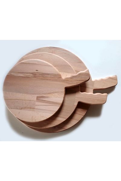 TBT Wooden Handle, Oval Cutting Board Set, Presentation, Treat - 3 Pieces (30 Cm, 23 cm and 19 cm)