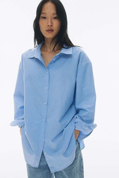 H&M قميص أكسفورد كبير الحجم
