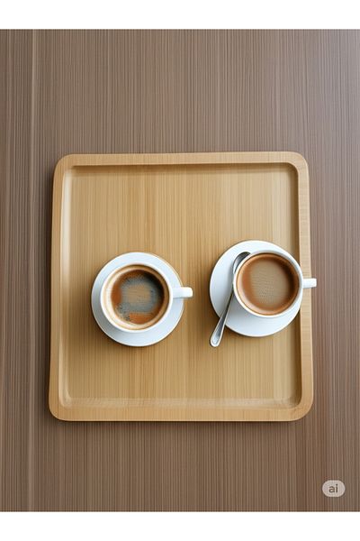 BuMeria Bamboo Plate Wooden Presentation Plate – Natural Stylish Serving and Breakfast Plate 20*20
