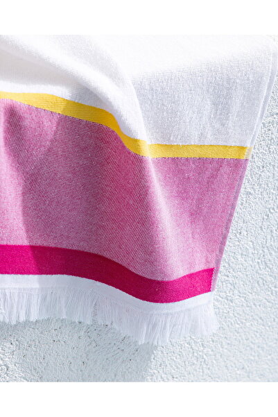 Madame Coco Ella Strandtuch, 100 % Baumwolle, Türkis/Fuchsia, 70 x 150 cm