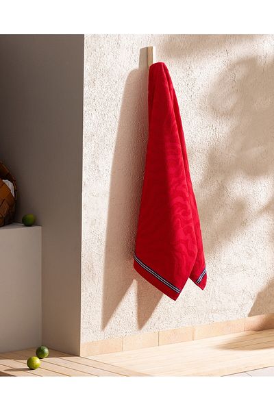 Madame Coco Saber Strandtuch, 100 % Baumwolle, Rot, 70 x 150 cm