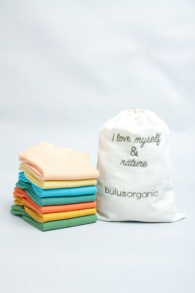 Buluş Organic Комплект от 7 дамски чорапи до глезена от органичен пениран памук - есенни тонове