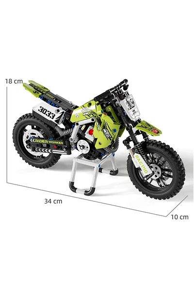 riceblock Technical Motorcycle Construction Kits, 1:10 Scale Model, Compatible With Lego Bricks, Buildin