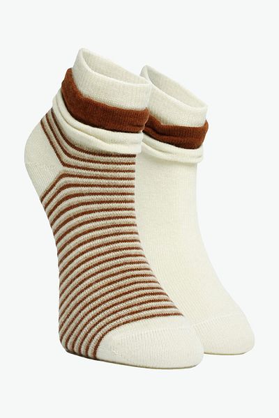 Buluş Organic 2 Pack Organic Sheep Wool Frilly Women's Booties Socks