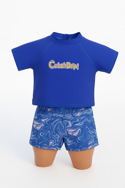 pistyle Set tricou și costum de baie pentru fete albastre