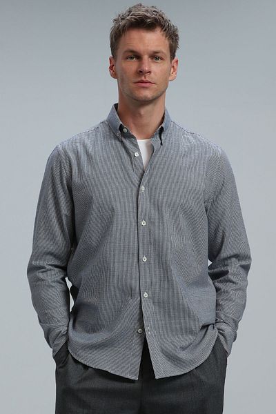 Lufian Ανδρικό πουκάμισο Karin Basic Regular Fit Navy Blue