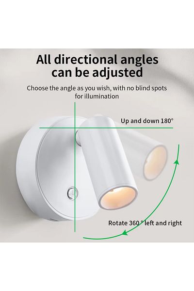 Choice White Led Light Magnetic Usb Rechargeable Wall Light Spotlight Wireless No Punch Reading Light