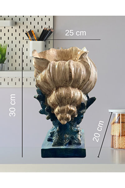 FU GLOWIS BÜYÜK BOY - MÜTHİŞ DENİZ KABUĞU FİGÜRLÜ HEYKELDE KOKULU DEKORATİF M...