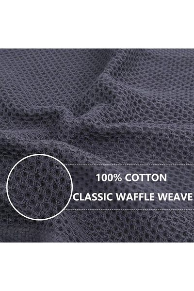Choice Grey 6pcs 12x12cm 100% Cotton Waffle Weave Dish Cloths Ultra Soft Absorbent Quick Drying