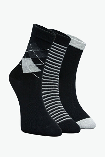 Buluş Organic Комплект от 3 карирани чорапи за момчета, училищни чорапи