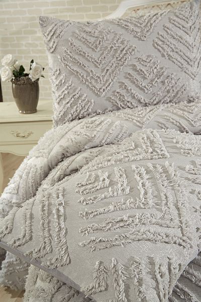 Çeyiz Diyarı Gray 3 Piece Double Pique Set