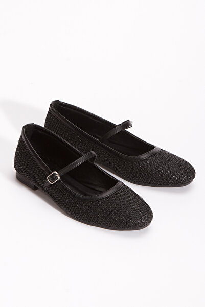 MALENTA حذاء نسائي يومي مصنوع من القش بإبزيم مريح