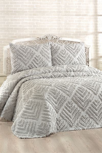 Çeyiz Diyarı Gray 3 Piece Double Pique Set