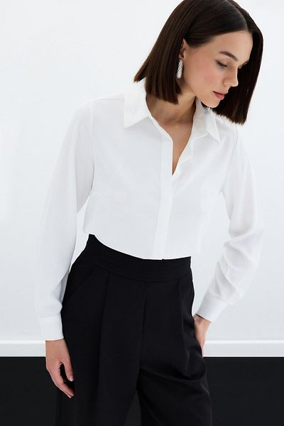 Sateen قميص كلاسيكي عادي - إكرو