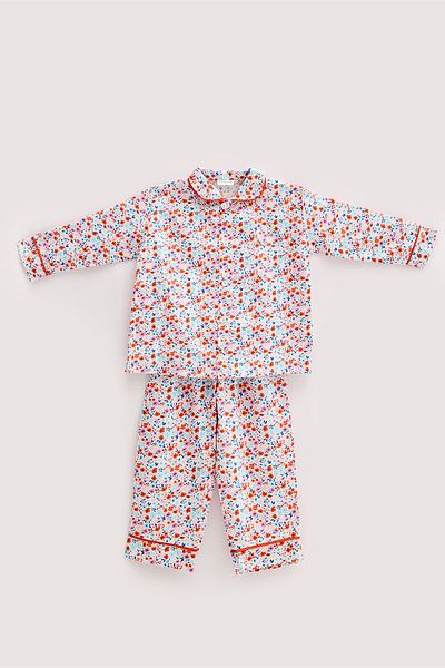Atelier Babbi Red Mini Floral Patterned Pajama Set