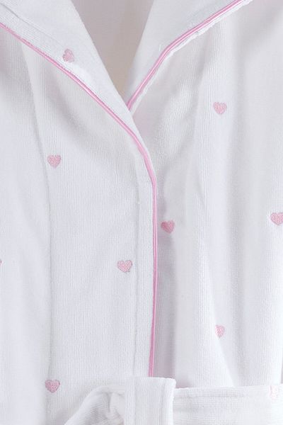 VAROL Love Series Heart Hooded (Children's Bathrobe) - Powder - 9-10 Years
