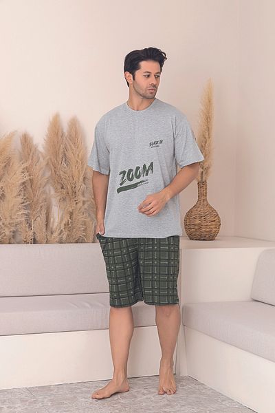 Sude HOMEWEAR Men's Patterned Short Sleeve Pajama Set