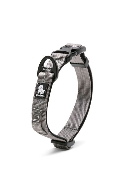 True Love Nylon Woven, Grey Neck Collar with Duraflex Buckle