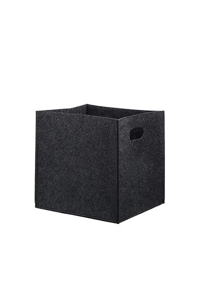 HOMİNG Black Multi-Purpose Felt Organizer Basket Closet Organizer - Single // 24 X 24 cm