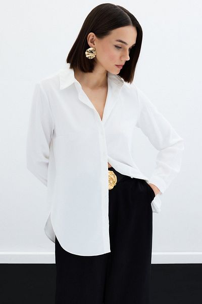 Sateen Изчистена класическа риза - Екрю
